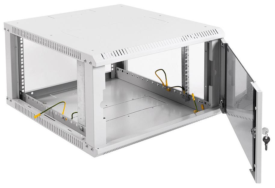 Шкаф коммутационный ЦМО ШРН-ЭКОНОМ (ШРН-Э-6.500-9005) настенный 6U 600x520мм пер.дв.стекл 75кг черный 470мм фото 3