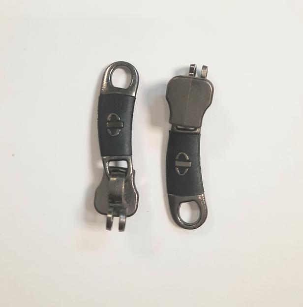 Бегунок спираль №8 Никель Чёрный овальная ручка фото 1