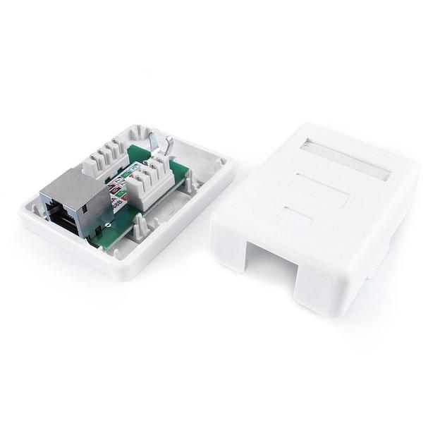 Розетка Hyperline SB1-1-8P8C-C6-SH-WHRJ45 1 кат.6 FTP бел. (упак.:1шт) фото 1