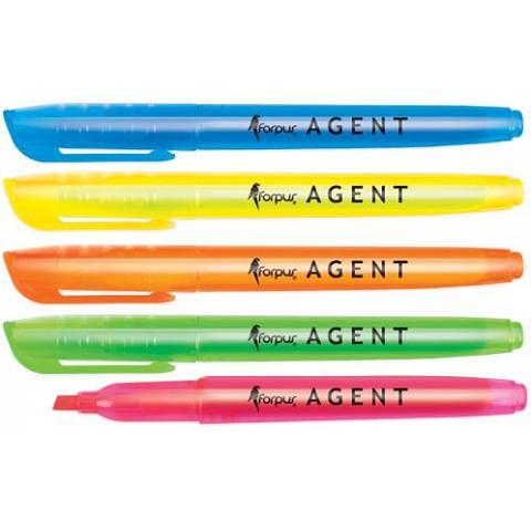 Маркер текстовой, скошенный нак. 1-4 мм, синий, Forpus Agent фото 1