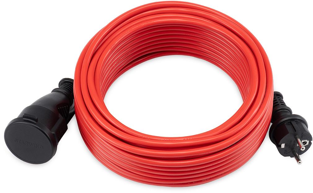 Удлинитель силовой Starwind ST-PS1.20/R-16 3x1.0кв.мм 1розет. 20м ПВС 16A без катушки красный фото 1