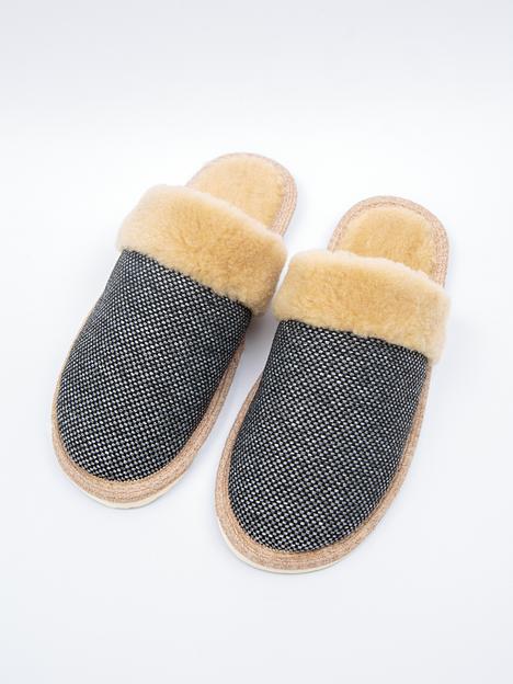 Тапочки мужские домашние закрытые с меховым отворотом опт фото 9