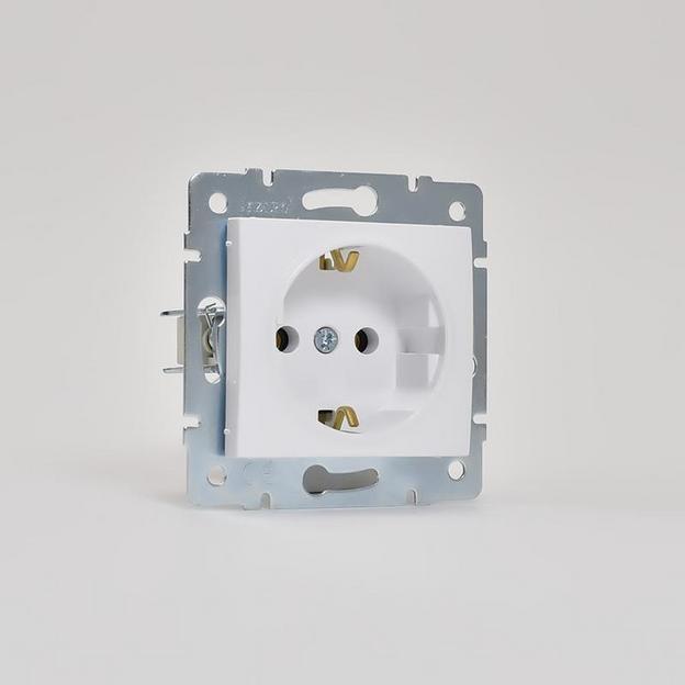 Розетка 1-м СП Karina с заземл. термопласт механизм бел. LEZARD 707-0288-122B фото 3