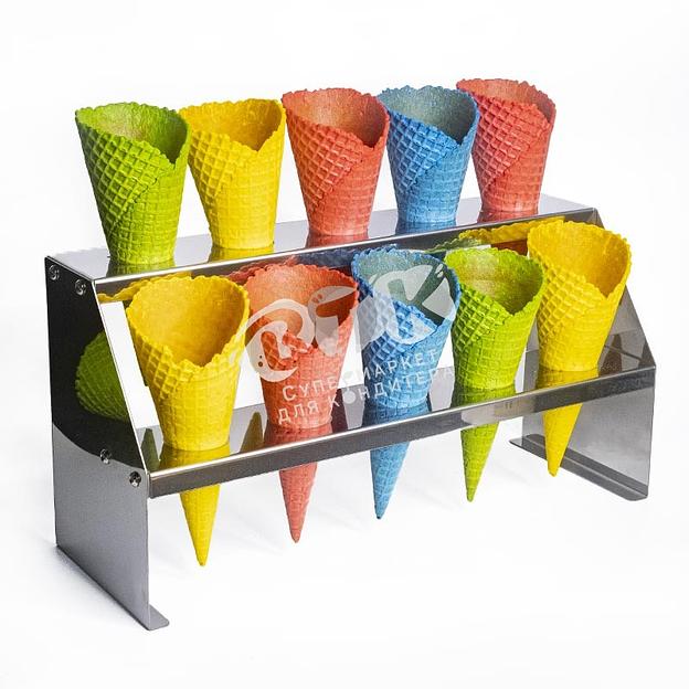 Подставка для рожков двухъярусная 10 ячеек 40 мм фото 1