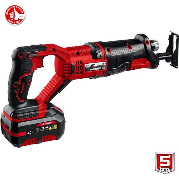 Пила сабельная аккумуляторная Зубр серия «Мастер» СПЛ-185-41 в коробке ОПТ фото 8