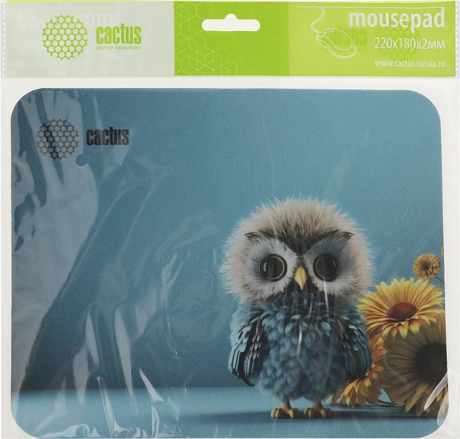 Коврик для мыши Cactus Owl blue 220x180x2мм (CS-MPC-P07XS) фото 1