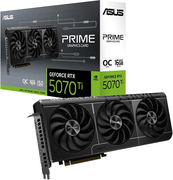 Видеокарта ASUS PRIME-RTX5070TI-O16G//RTX5070TI,HDMI*1,DP*3,16G,D7; 90YV0MF0-M0NA00 (PRIME-RTX5070TI-O16G) фото 1