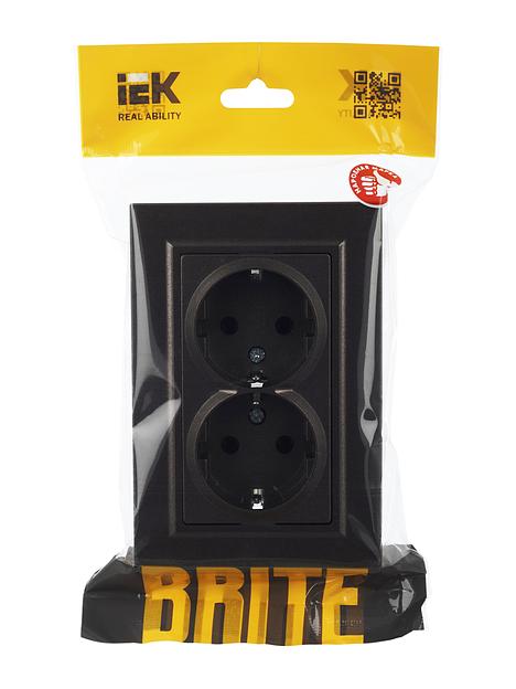 IEK BR-R21-16-K45-F BRITE Роз. 2-я с з/к без з/ш 16А в сб. РС12-3-БрТБ бр. фото 7