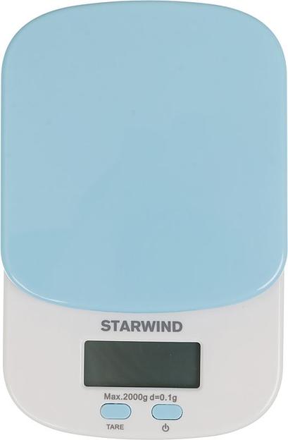 Весы кухонные электронные Starwind SSK2156 макс.вес:2кг голубой фото 2