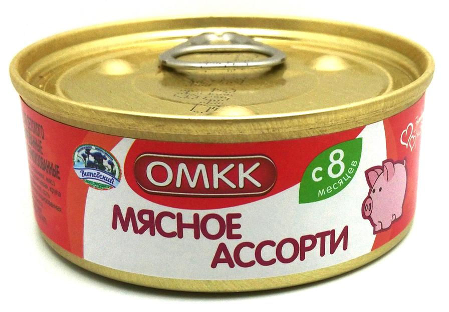 Детское питание Мясное ассорти, ОМКК, 100 гр, опт фото 1