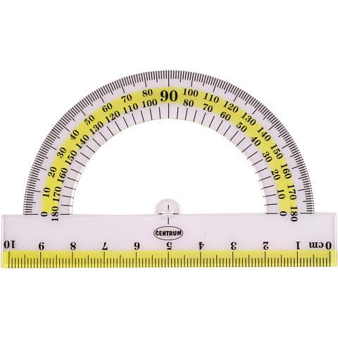 Транспортир пластиковый, 10см, 180°, Centrum фото 1