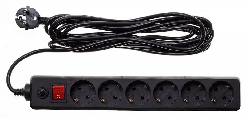 Сетевой фильтр Buro 600SH-16-5-B 5м (6 розеток) черный (коробка) фото 2
