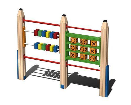 Развивающий элемент для детской площадки - Крестики-нолики+счеты «Геркулес» фото 1