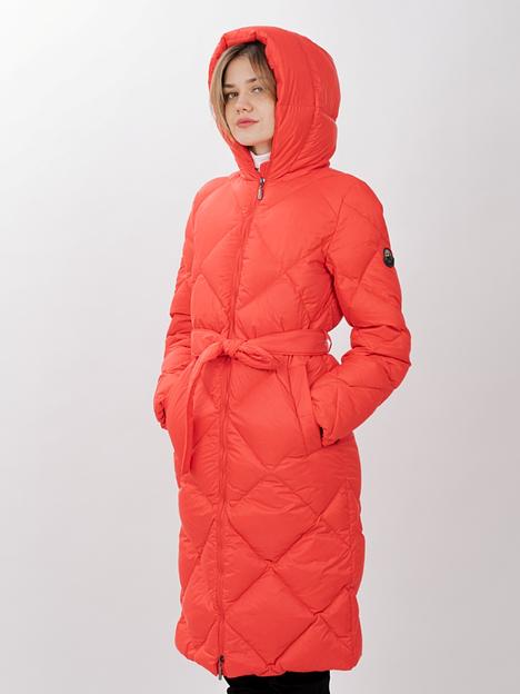 Пальто пуховое женское Барселона, красный, опт фото 3