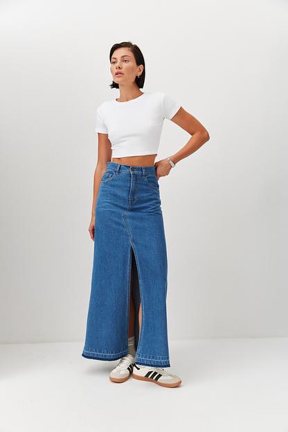 Юбка женская миди джинсовая фото 1