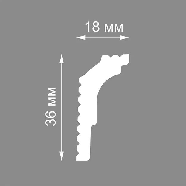 Экструзионный плинтус потолочный Format 04014E (180), белый ОПТ фото 3