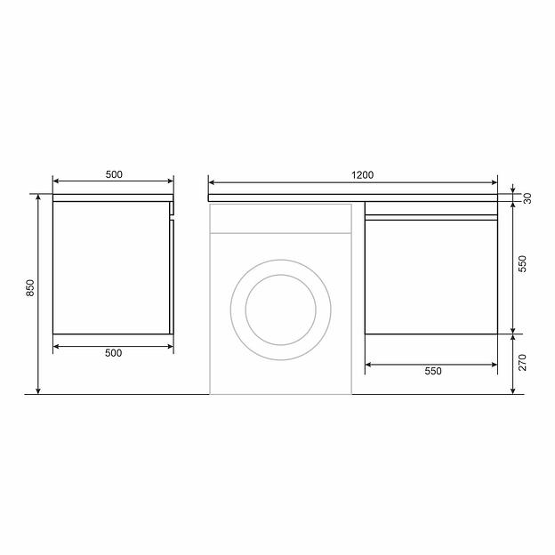 Тумба под стиральную машину Uperwood Magenta, 60 см, подвесная, белая, выдвижной ящик фото 8