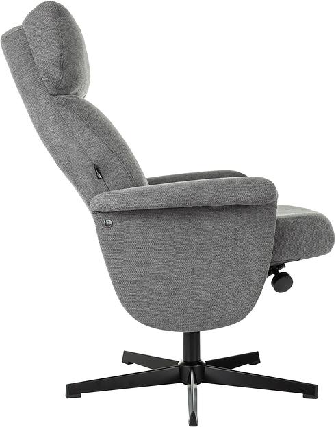 Кресло для дома Бюрократ _Baron с пуфом серый металл черный крестов. (_BARON/GREY) фото 5