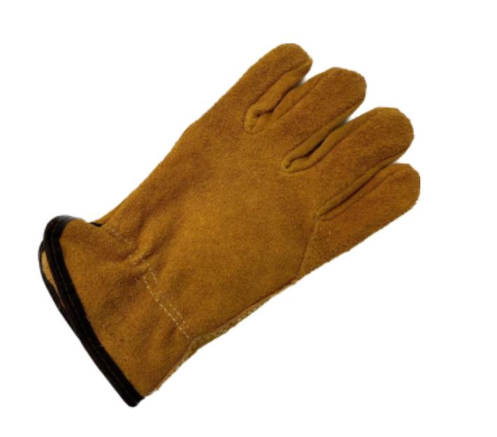 Перчатки из спилка коричневые утепленные мехом «мутон» ОПТ фото 1