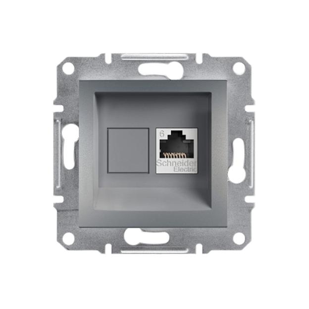 Розетка компьютерная SE EPH4700162 Asfora RJ45 кат.6e механизм сталь EPH4700162 фото 1