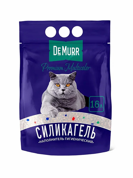 Силикагелевый наполнитель для кошек DeMurr Premium 16 л (6,8 кг) ОПТ фото 1