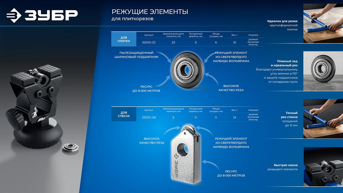 ЗУБР d - 8 мм режущий ролик по стеклу для универсального Т-образного резака (33200-08) фото 9