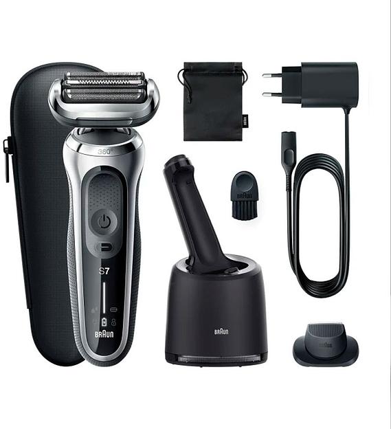 Бритва сетчатая Braun Series 7 71-S7200cc реж.эл.:3 питан.:аккум. черный/серебристый фото 1