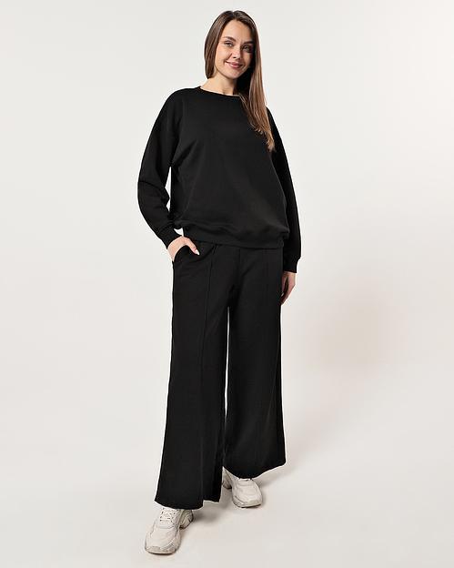 Свитшот и брюки-трубы женские черные № 8, 13 фото 2