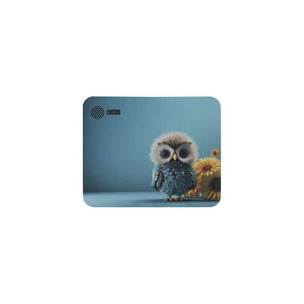 Коврик для мыши Cactus Owl blue ткань, 220х180х2мм [cs-mpc-p07xs] фото 1