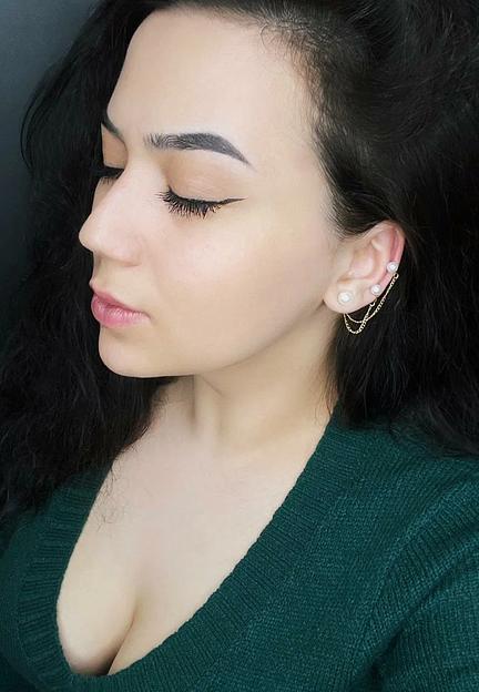 Серьга-Кафф с жемчугом ОПТ фото 1