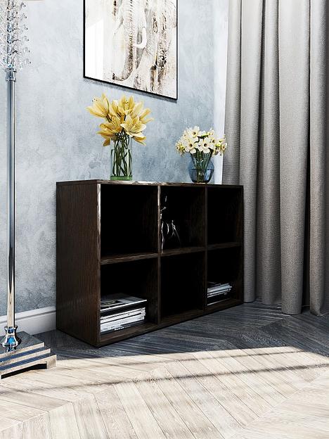 Стеллаж горизонтальный Wood&Stone «Малави» венге 93.4×31.2×62.8 см фото 2