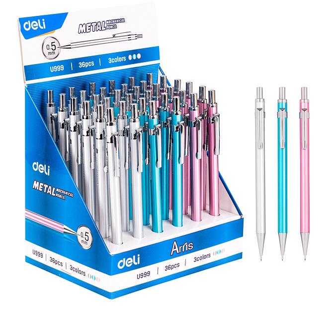 Карандаш механический Deli EU999 0.5мм метал. корпус ассорти фото 1