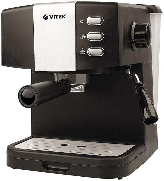 Кофеварка эспрессо Vitek VT-1523 850Вт черный/серебристый фото 1