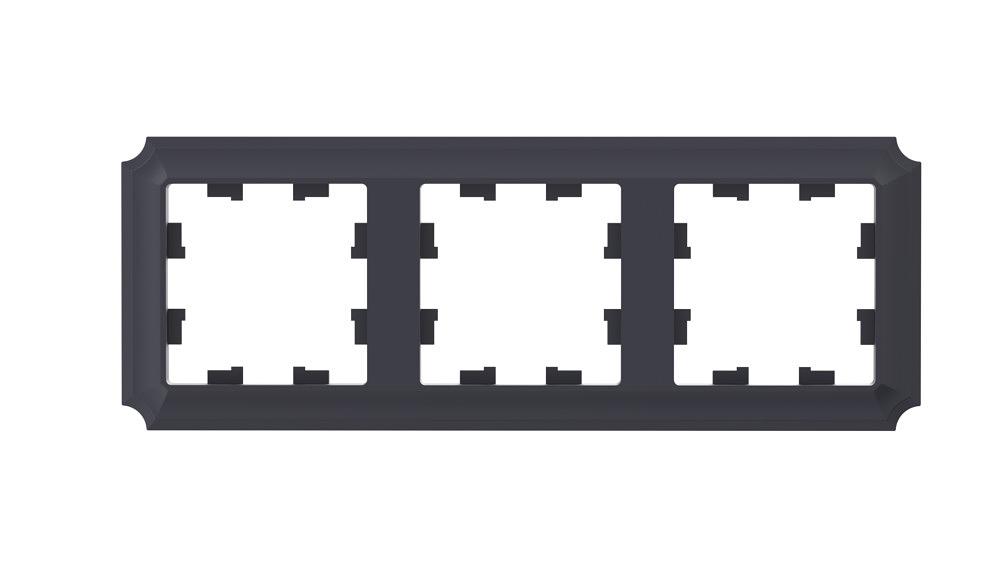 ATLASDESIGN ANTIQUE 3-постовая рамка, универсальная, КАРБОН фото 1