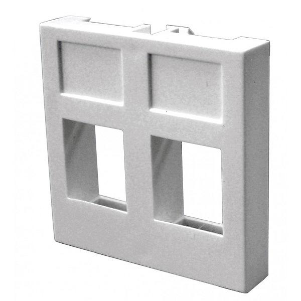 Вставка 45х45 на 2 кейстоуна без шторок, белая (LAN-SIP-24R-WH) фото 1