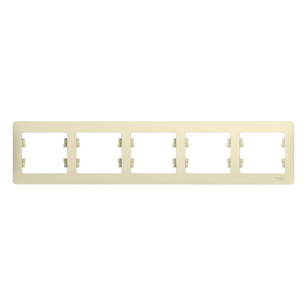 Systeme electric GSL000205 GLOSSA 5-постовая РАМКА, горизонтальная, БЕЖЕВЫЙ фото 1