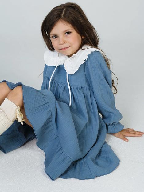 Платье MINI DI «Николь» грозовой однотон, муслин, арт.340/1000 ОПТ фото 4