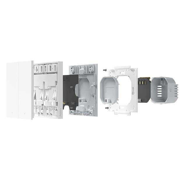 Выключатель двухклавишный без нейтрали Aqara Smart Wall Switch H1 EU (WS-EUK02 graphite) фото 4