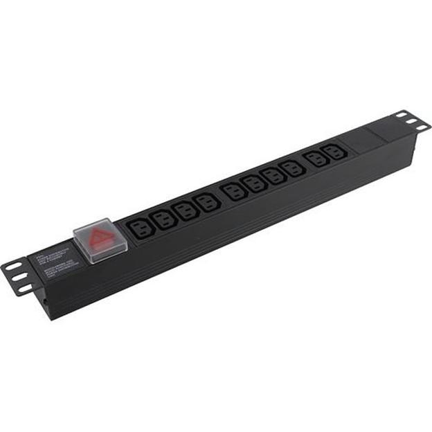 Exegate EX280859RUS Блок розеток ExeGate ServerPro PDU-19H001 Al-10С13-C14-SW, 1U, Алюм., 10 IEC 320 C13, С14 фото 1