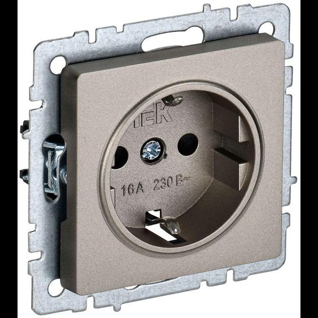 IEK BR-R11-16-K37 BRITE Роз. с з/к без з/ш 16А РС11-1-0-БрШ шамп. фото 1