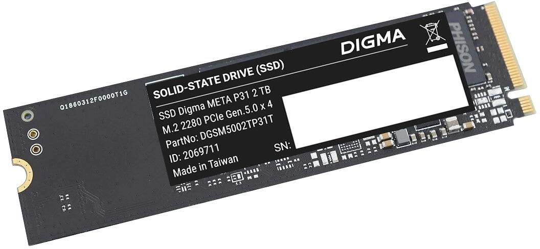 Накопитель SSD Digma PCIe 5.0 x4 2TB DGSM5002TP31T META P31 M.2 2280 фото 2