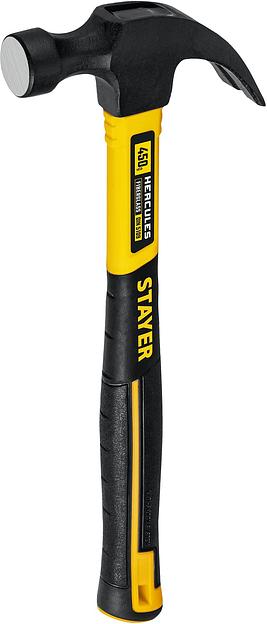 STAYER Hercules, 450 г, молоток-гвоздодёр столярный с фиберглассовой рукояткой, Professional (2026-450) фото 2