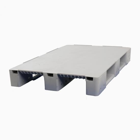 Стеллажный сплошной поддон на трёх полозьях 1200x800x150 мм серый фото 1