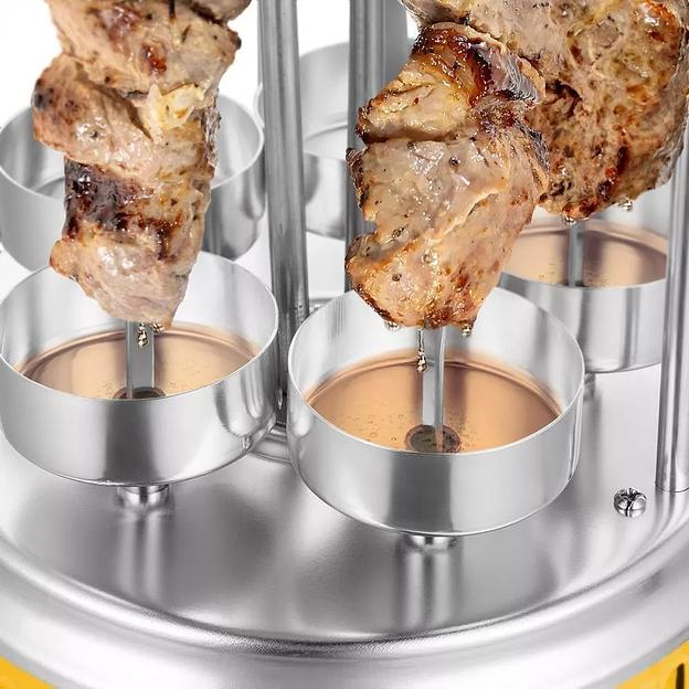 Шашлычница электрическая Kitfort КТ-1408 900Вт нержавеющая сталь/желтый фото 2