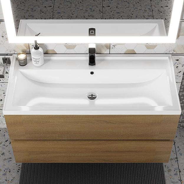 Раковина для ванной полувстраиваемая Uperwood Family 80 см, прямоугольная, белая фото 2