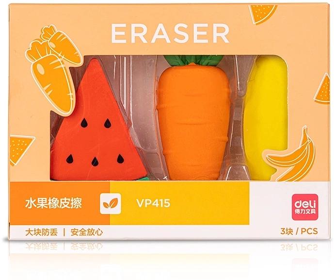Набор ластиков Deli VP415 ассорти картон.кор. (3шт) фото 1
