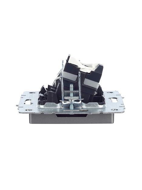 IEK BR-AK20-1-K46 BRITE Роз. двойная TV+RJ45 кат.5E РТВ/РК12-БрС сталь фото 6