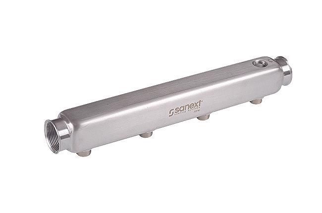 Коллектор этажный квадратный, нержавеющая сталь ДУ 32, ВР 1" 9 контуров НР 1/2" SANEXT фото 1