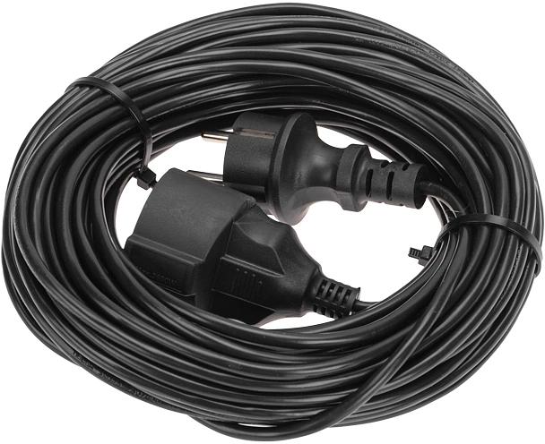 Удлинитель силовой PROconnect PROc-Uc (13-4910) 2x0.75кв.мм 1розет. 20м ПВС 6A без катушки черный фото 1