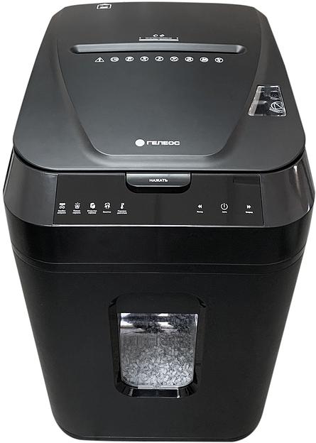 Шредер Heleos АП40 черный с автоподачей (секр.P-4) фрагменты 150лист. 37лтр. скрепки скобы пл.карты фото 3